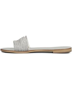 NICOLAS LAINAS Crystal-Embellished Sandals - White