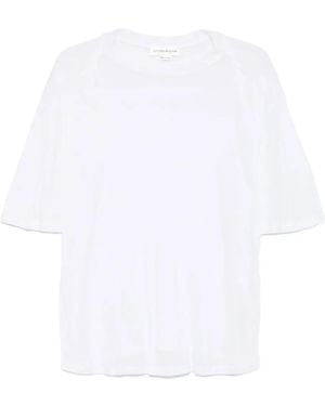 Victoria Beckham T-Shirt Met Gedrapeerde Mouwen - Wit