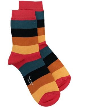 Paul Smith Calcetines a rayas con diseño colour block - Naranja