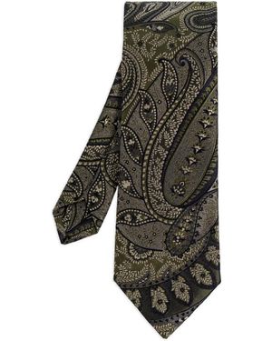 Etro Paisley-Patterned Tie - Green