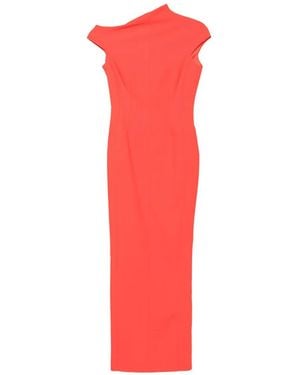 Solace London Arion High-Neck Cap-Sleeve Maxi Dress - Red