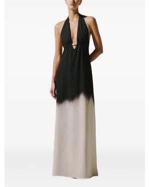 Baobab Robe Longue Louise À Dos Ouvert Et Ornements En Résine - Noir