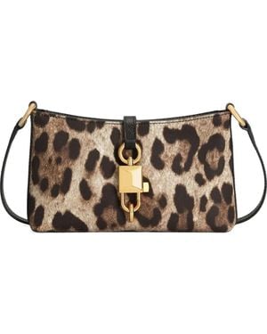 Dolce & Gabbana Bandolera mini con estampado de leopardo - Gris