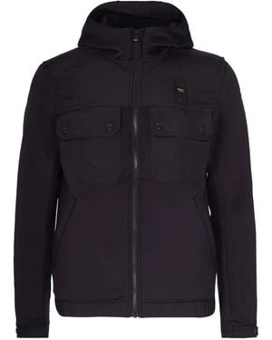 Blauer Hooded Pocket Coat - Blue