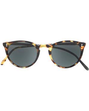 Oliver Peoples Tortoiseshell Round Frame Sunglasses - Brown