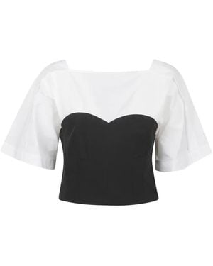 Jonathan Simkhai Panelled Sweetheart-Neck Top - White
