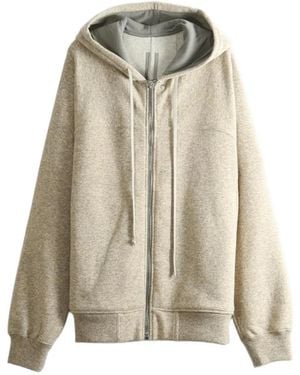 Rick Owens Zip-Up Drawstring Hooded Jacket - Natural