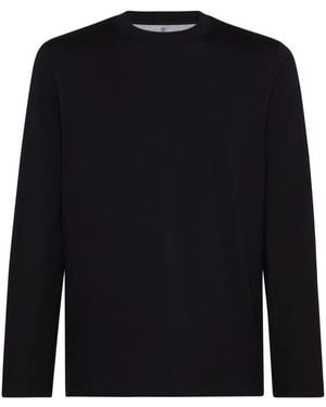 Brunello Cucinelli ラウンドネック ロングTシャツ - ブラック
