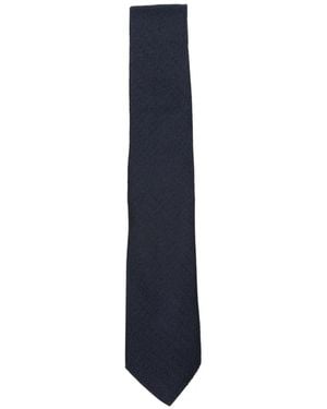 Canali Diamond-Weave Wool Tie - Blue