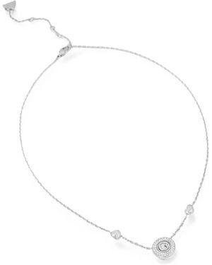 Guess G Talisman Crystal-Embellished Heart-Charm Necklace - White