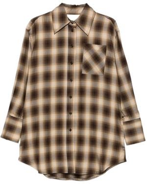 Co. Plaid-Print Oversized Shirt - Natural