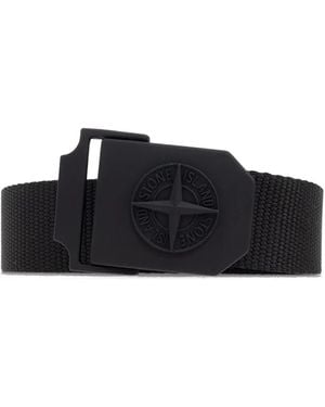 Stone Island ロゴバックル ベルト - ブラック
