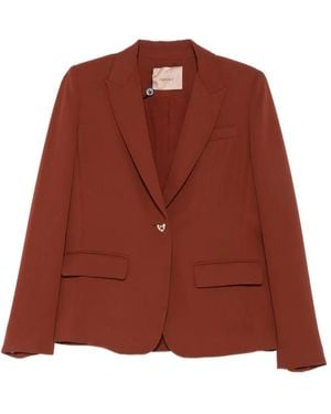 Twinset Heart-Button Blazer - Red