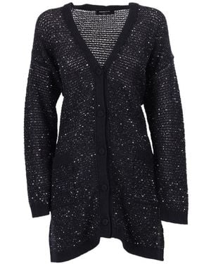 Fabiana Filippi Sequin-Embellished Oversized Cardigan - Blue