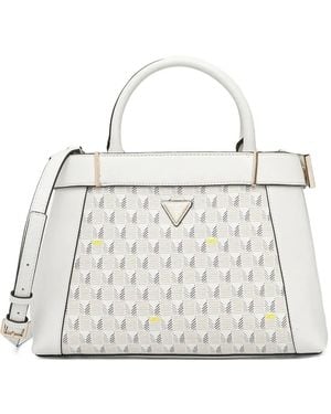 Guess Patterned Crossbody Bag - White