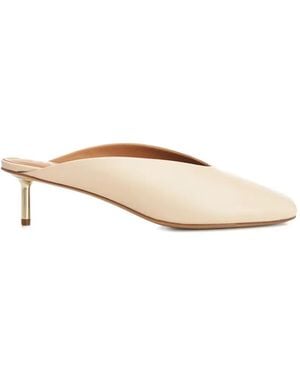 forte_forte Square-Toe Mules - Natural