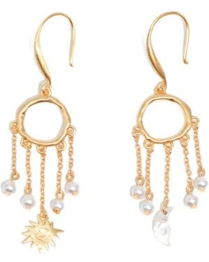Bimba Y Lola Sun And Moon Chains Earrings - White