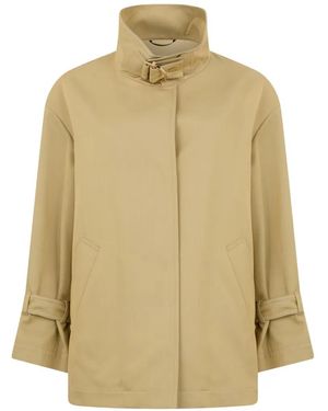 Moorer Funnel-Neck Raincoat - Natural