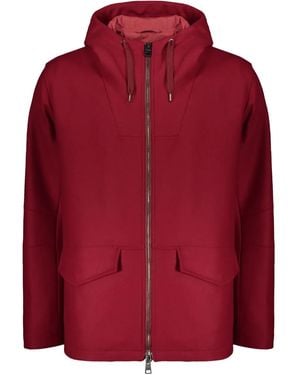 Herno Zip-Up Hooded Jacket - Red