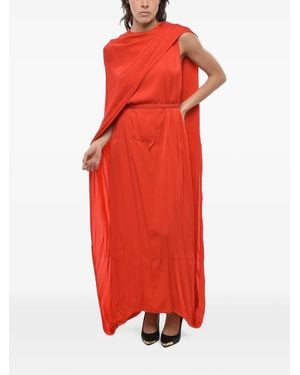 Stella McCartney Vestido Largo Sin Mangas Con Cinturón - Rojo