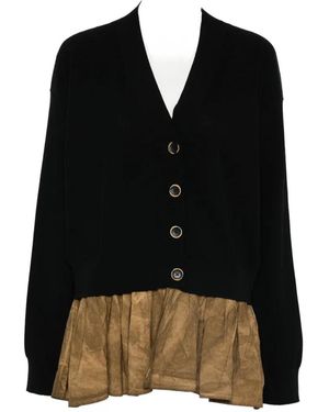 Uma Wang Ruffle-Detail Cardigan - Black