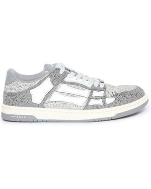 Amiri Crystal Skel Top Trainers - White