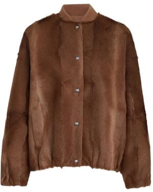 Brunello Cucinelli Bomberjacke Aus Kaschmir Mit Monili - Braun