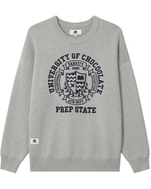 Chocoolate Logo-Print Drop-Shoulder Jumper - Grey