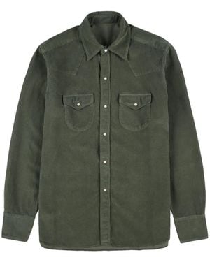 Fortela Ntex Corduroy Flap-Pocket Shirt - Green