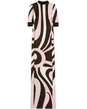 Emilio Pucci Abstract-Pattern Print Maxi Dress - White