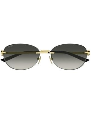 Gucci Rahmenlose Sonnenbrille Mit Ovalem Gestell - Mettallic