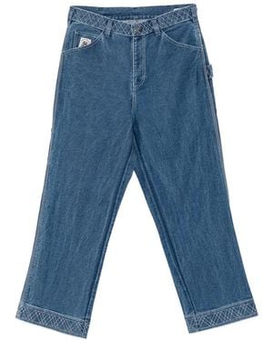 Bode Embroidered Pants - Blue