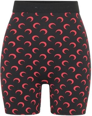 Marine Serre Crescent Moon-Print Biker Shorts - Blue