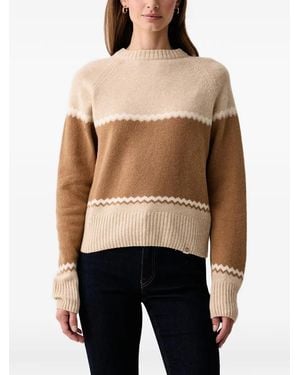 Colmar Pullover Mit Raglanärmeln Und Zickzackmuster - Schwarz