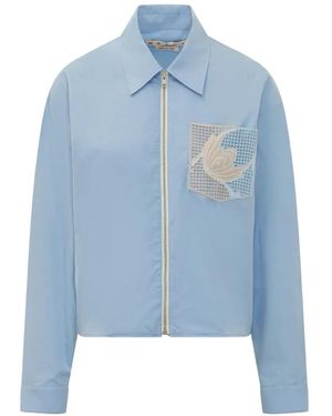 Marni Lace-Detail Pocket Shirt - Blue