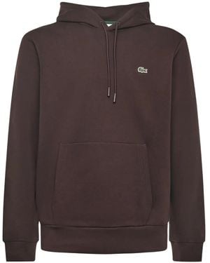 Lacoste Drawstring Hoodie - Brown