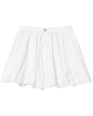 Twinset Cotton-Blend Skirt - White