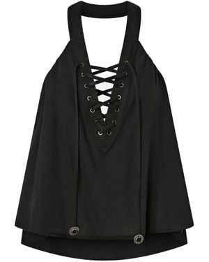 Pinko Lace-Up Top - Black