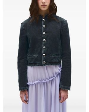 Ann Demeulemeester Cropped Jacket - Blue