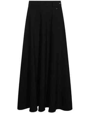 Herno Logo-Plaque Pleated Maxi Skirt - Black
