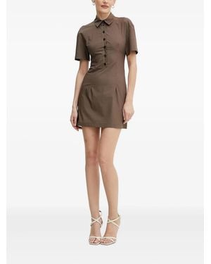 Patrizia Pepe Button-Front Open-Back Minii Dress - Natural