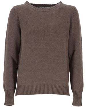 Gran Sasso Pullover Mit Geripptem Saum - Braun