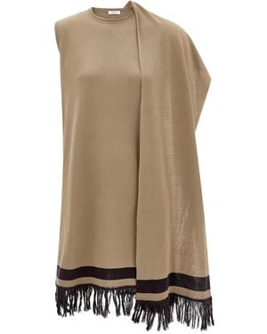 Ferragamo Fringe-Detail Mini Dress - Natural