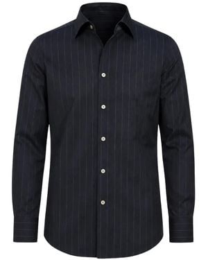 Franzese Collection Pinstripe-Pattern Long-Sleeve Shirt - Blue