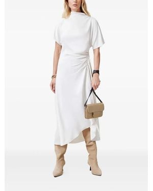 AllSaints Rosie High-Neck Ruched Dress - White