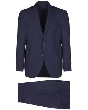 Bagnoli Sartoria Napoli Button Trousers - Blue