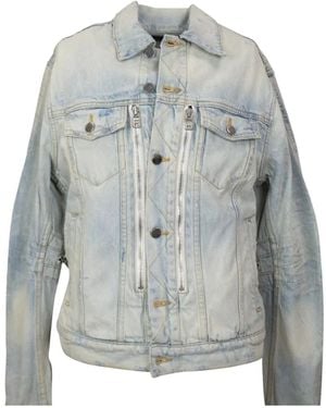 Amiri Mx2 Trucker Zipped Denim Jacket - Grey