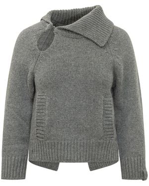 Victoria Beckham Pullover Mit Asymmetrischem Kragen - Grau