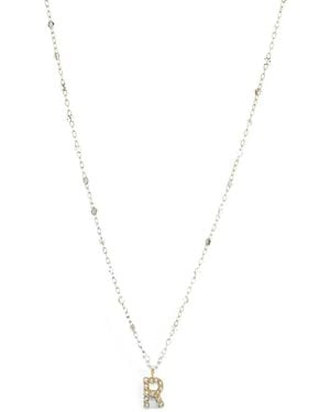 Gigi Clozeau Initial-Pendant Diamond Necklace - White