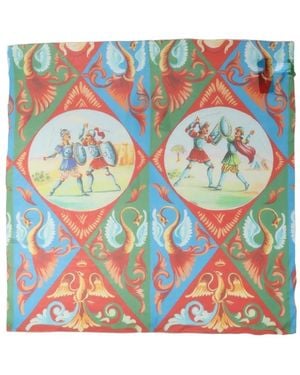 Dolce & Gabbana Printed Silk Scarf - Blue